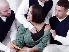MILF MASH bash Busty Victoria June Splintered in a Brutal Gang Bang by 3 Instat Studs Cu